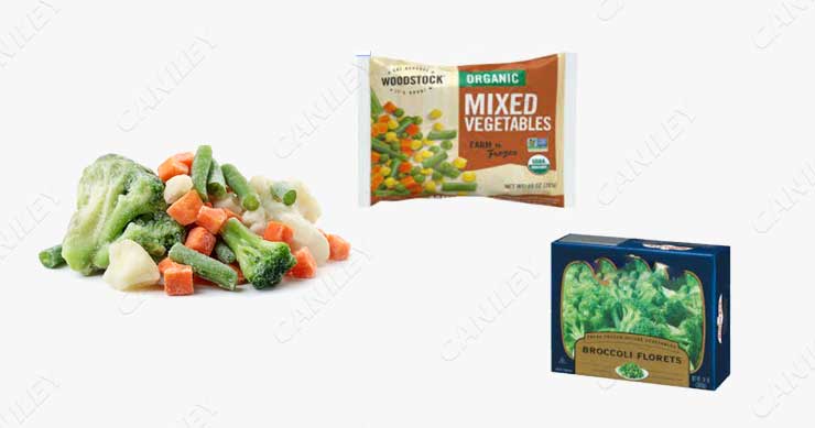what kind of packaging that is used for frozen vegetables
